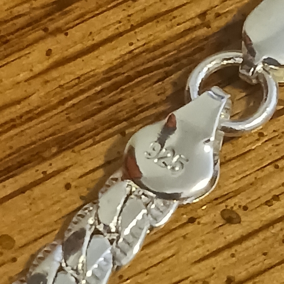 Sterling silver chain (sideways flat links) - Picture 5 of 5